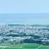 石垣島の市街地と海を見下ろす高台からの風景