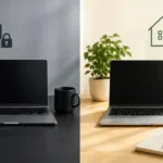 会社PCと私用PCの作業環境を分けるイメージ