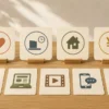 副業選びの条件を示す4つのカードと複数の副業候補のイメージ